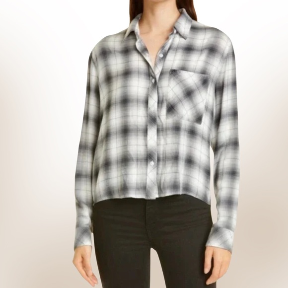RAILS Dylan Plaid Button-up Shirt / Smoke Ivory Shadow / XS - Picture 1 of 8